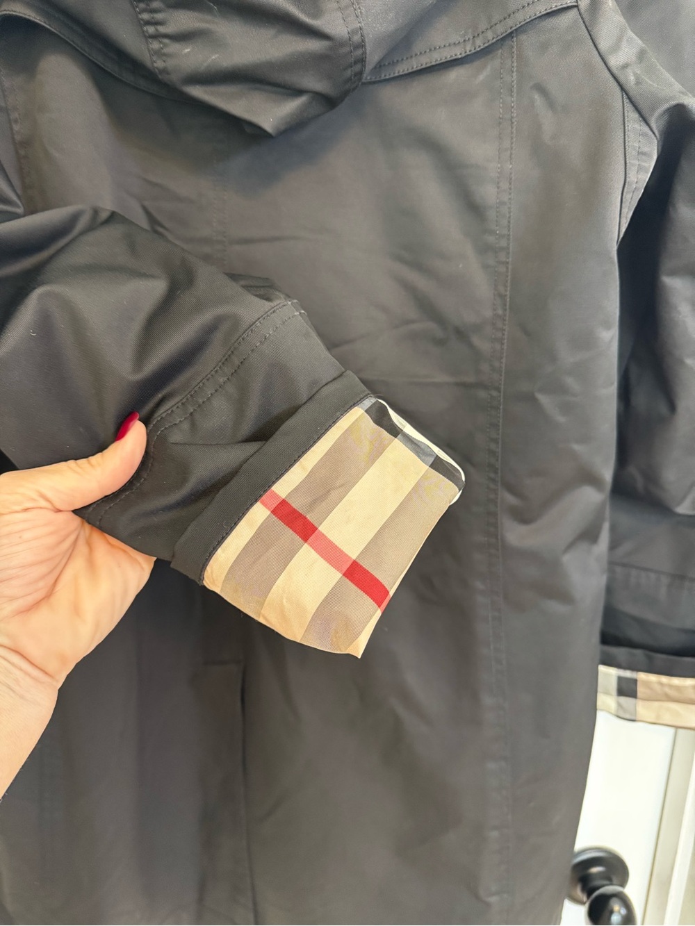 Authentic Burberry Brit Black Trench Coat with Signature Check Lining - Picture 11 of 15